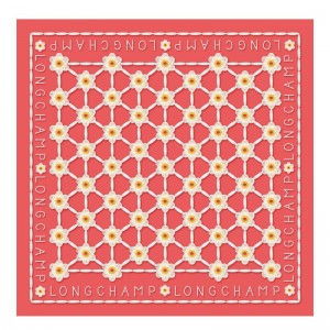 Longchamp Daisies Silk Scarf 50 Strawberry | 0861YLBWU