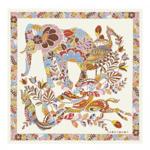 Longchamp Forêt Longchamp Silk Scarf 50 Aprikose | 4029XESOC