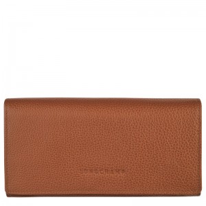 Longchamp Le Foulonné Continental Wallet Caramel | 5347EOTRA