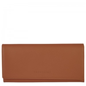 Longchamp Le Foulonné Continental Wallet Caramel | 9375ZBCES