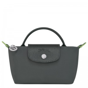 Longchamp Le Pliage Green Pouch With Handle Graphite | 3978JAOGH