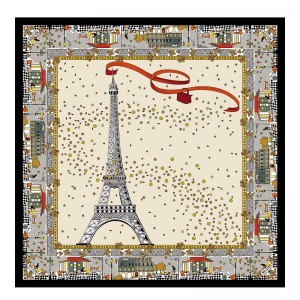 Longchamp Le Pliage In Paris Silk Scarf Ecru | 1980MFYJI