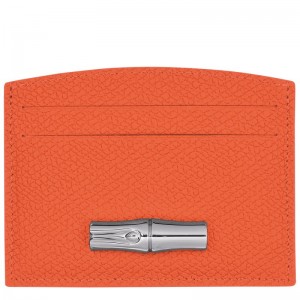 Longchamp Le Roseau Card Holder Orange | 3968KMLQA