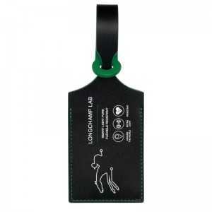 Longchamp Lgp Travel Luggage Tag Schwarz Grün | 5108PAMCK