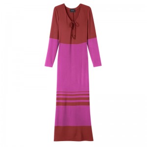Longchamp Long Dress Hydrangea / Sienna | 7094CRYEO
