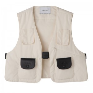 Longchamp No Sleeve Top Ecru | 9184FGXVY