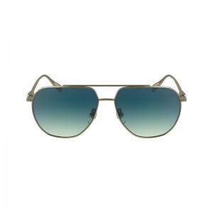 Longchamp Sunglasses Gold Blau | 2693ORFIQ
