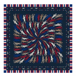 Longchamp Très Paris Longchamp Silk Scarf 70 Navy | 1524IGVFB